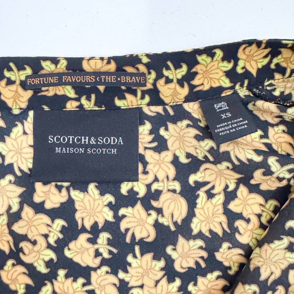 SCOTCH & SODA FLORAL PRINT RUFFLE MIDI DRESS SIZE SMALL / X SMALL - Picture 6 of 9